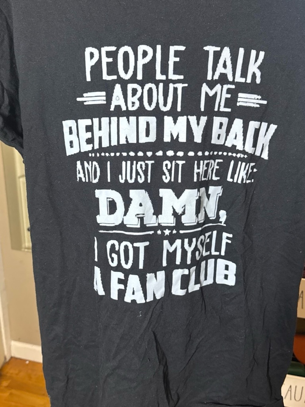 Black Graphic Tee with White Text - Casual Men’s Shirt